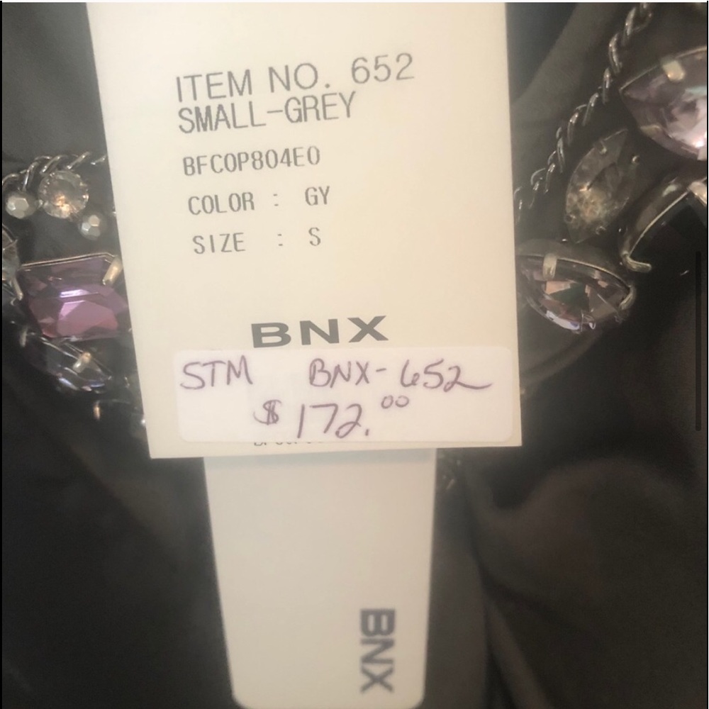 BNX Layered Dress Blue Slip Embellished Tie Waist & satin belt retail NWT $172 - Picture 12 of 12